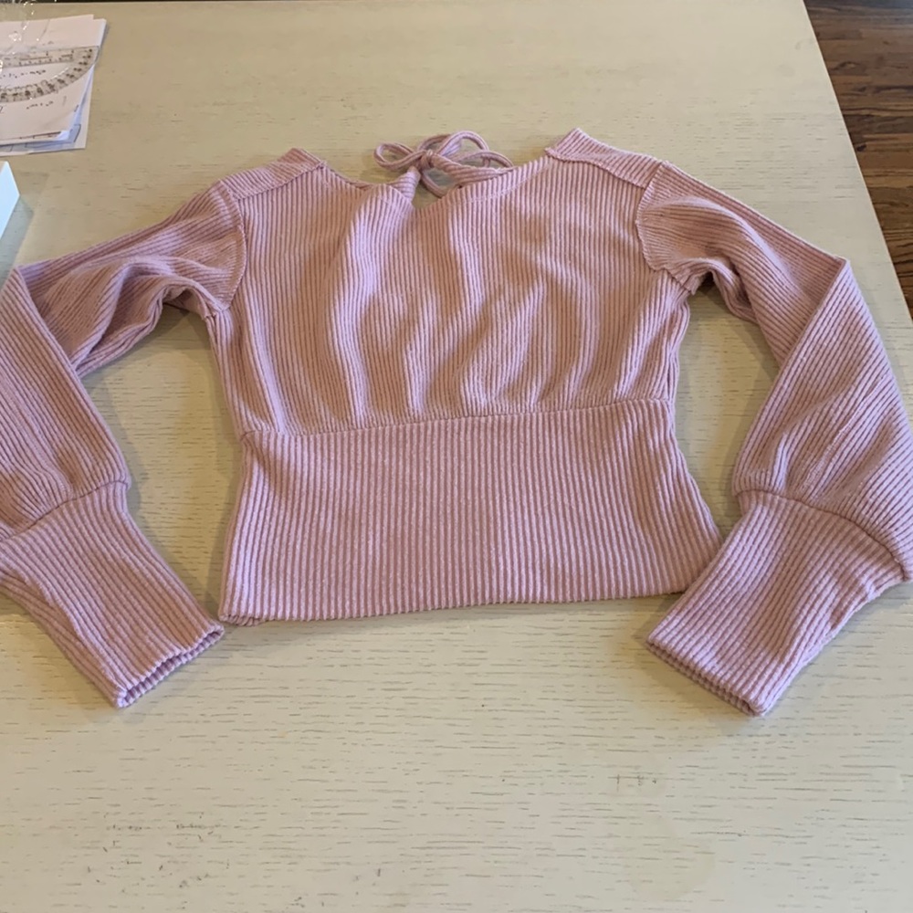 Maeve Anthropologie Pink Ribbed Sweater XS